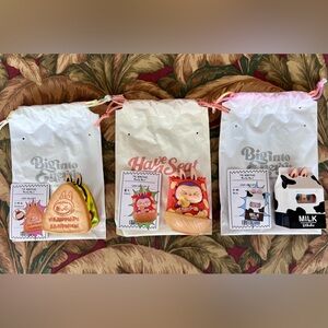 Lot of 3 Authentic POP MART Labubu The Monsters Wacky Mart Chips Milk & Sandwich